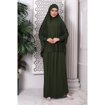 2 Parça Pratik Namaz Elbisesi 8016 Haki