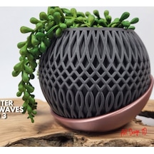 Modern Kafes Desenli Dekoratif Saksı - 3d Yazıcı Tasarımı İç Mekan Çiçeklik Ve Obje