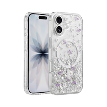Onegif Apple İphone 17 Misk Simli Magsafe Kapak - Desen 2 - Desen 2