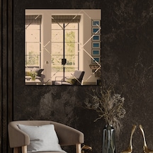 Ayna | Bronz Ayna | Baklava Kanallı Kare Ayna | 60Cm X 60Cm Bronz