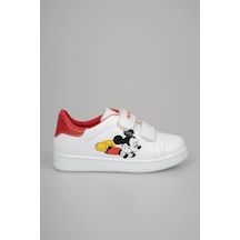 GİMER - Baskılı Beyaz Garnisi Kırmızı Çocuk Ayakkabı - MİA120 Beyaz