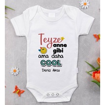 Bk Gift Bk Kids İsimli Teyze Anne Gibi Tasarımlı Bebek Body Zıbın - Model 1 0-3 Ay Sarı