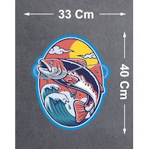 Balık Avı Balıkçılık Sticker - Denizcilik Balık Off Road Araba Oto Motosiklet Karavan Cam Sticker - 00224 40x33 Cm