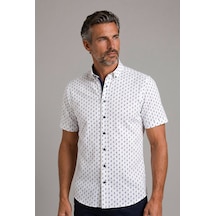 Bisse Ekru Regular Fit Cepsiz Kisa Paşa Yaka Gömlek Gmbsk261035 03