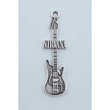 Nirvana Elektro Gitar Gümüş Kaplama Kolye Ucu Kod 1564 Gümüş