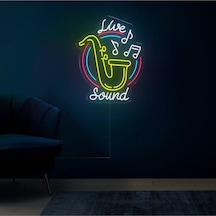 Twins Led Live Sound Yazılı Ve Şekilli Neon Tabela Çokrenkli Model:model:64713366 Çok Renkli