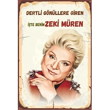 Işte Benim Zeki Müren Retro Vintage Ahşap Poster