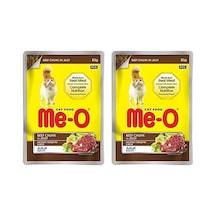 Meo Adult Jöle İçerisinde Biftekli Yetişkin Kedi Konservesi 80 Gr 2li Paket 100 G
