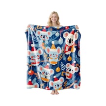 Noel Fral Küçük Battaniye Festival Atmosferi Pratik Kullanım-mt-flr-210 150 200 Yeşil