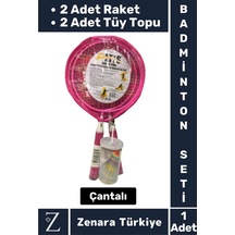 Premium Ergonomik Spor Etkinlik Fermuarlı Askılı Taşıma Çantalı 2 Raket 2 Tüy Topu Badminton Seti