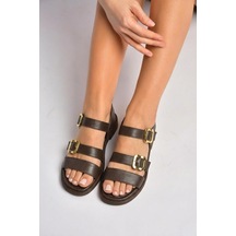 Fox Shoes Y291594203 Kahverengi Hakiki Deri Sandalet