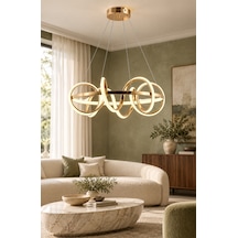 Kuzey Büyük Modern Ledli Avize 3 Renk Power Ledli Gold Kaplama Yatak Odası Salon Mutfak