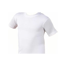 Şahinler 6 Lı Paket E003 Erkek Çocuk Kapalı Yaka Kısa Kol Atlet Beyaz