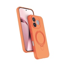 Huawei Honor 600 Lite Regal Magsafe Standlı Kapak - Turuncu Çok Renkli
