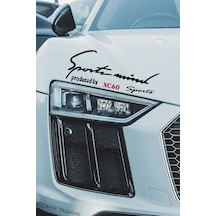 Volvo Xc60 Sport Mind Far Üstü Şerit Sticker Siyah Zemin Kırmızı Yazılı Oto Aksesuar Xc60 Yazılı Siyah & Kırmızı