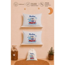 İsme Özel Erkek Bebek Hediyesi 2 Adet 35x45 %100 Pamuk Yastık Kılıfı Ve Ham Bez Bebek Kıyafet Kesesi 1087y2kyx