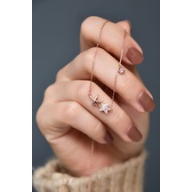 Papatya Silver 925 Ayar Gümüş Rose Kaplama Deniz Yıldızı Tasarım Kolye