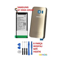 Samsung Galaxy Uyumlu S7 Edge G935f Arka Cam Kapak Batarya Kapağı Gold+batarya Pil Eb-bg935abe+montaj Set