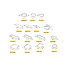 Dancemonkey Bn1006 Paslanmaz Çelik Daire Delikli Kek Kalıbı 2.7 İnç, Daha Geniş Kenarlar Gri