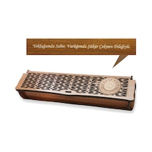 Özel Mesaj Yazılı Kahverengi Ahşap Elegance Hediye Tesbih Kutusu M-4