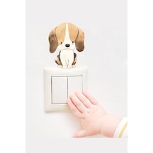 Star Works Sevimli Beagle Köpek Dekoratif Priz Sticker