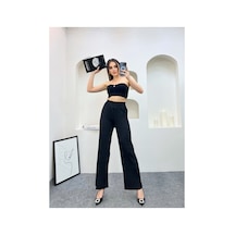 Winmoda34 Kadın Pileli Pantolon Siyah