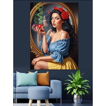 Ahşap Tablo Zehirli Elmalı Yetişkin Snowwhite Dekoratif Tablolar