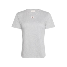 Calvin Klein Ss Woven Label Class, P79 Gri Kadın T-shirt