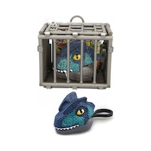 Kafeste Dilophosaurus Mini Dinozor Arabası Anahtarlık Oyuncak Çek Bırak Dinozor