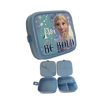 Frozen Beslenme Kutusu Mavi 4 Bölmeli Kız Figürlü 1 Adet Elsa Yemek Saklama Kabı Mavi Beslenme Çantası Ahşap