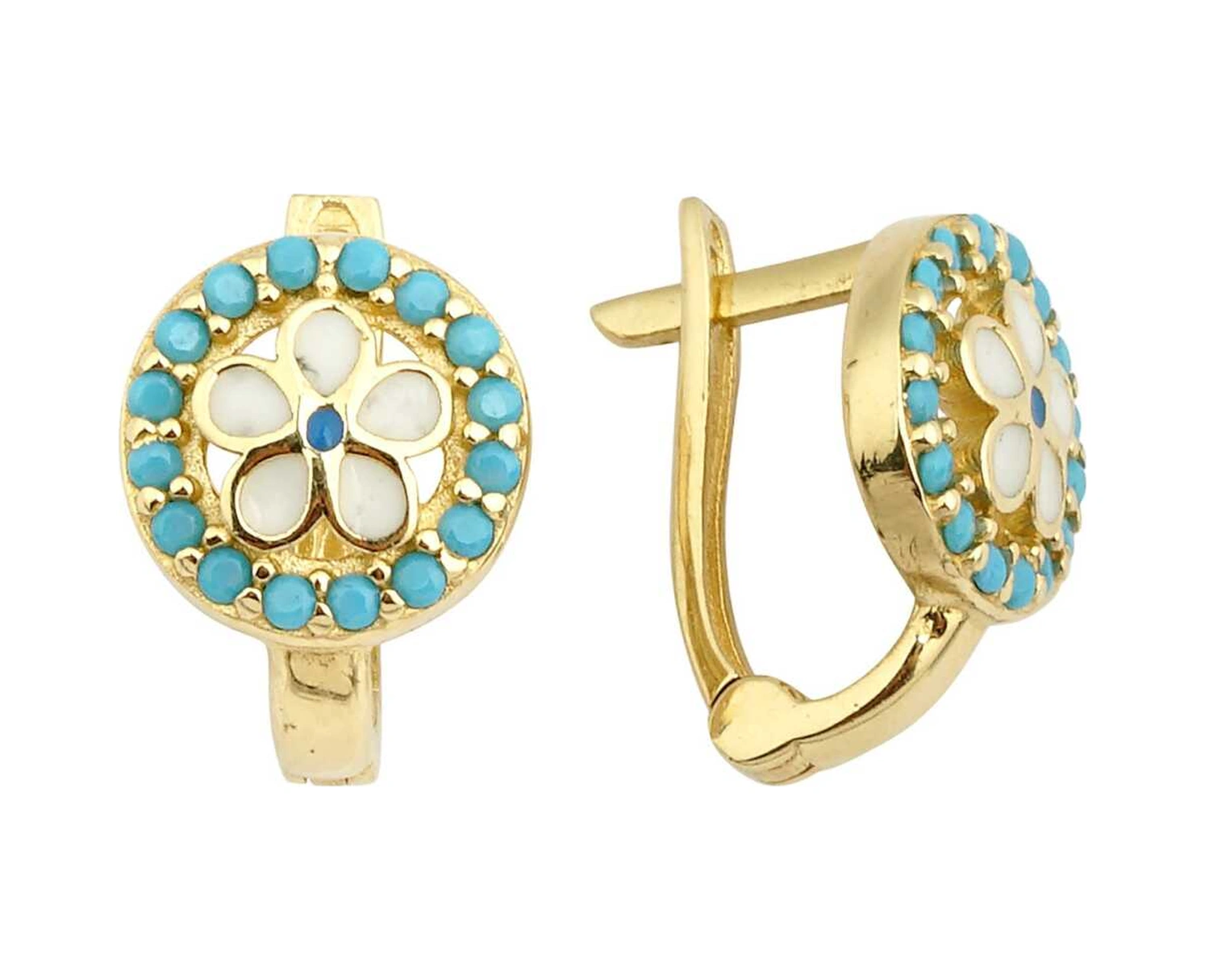 Opal Taş Ve Yonca Çocuk Küpesi 11487048