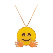 Gümüş El Sallayan Emoji Bayan Kolye