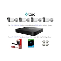 Ttec 2mp Mikrofonlu 4 Kameralı 1tb Disk Tak Çalıştır Hazır Ip Kamera Seti