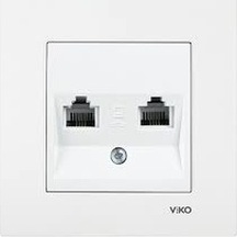 Viko Karre İkili Data Prizi Cat6 Çerçeveli Beyaz