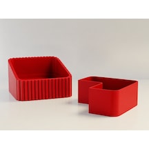 Bezos 3d Baskı Fıstık Kasesi - Çift Hazneli Kabuk Ayırıcı Sunum Kasesi - Kırmızı Kırmızı Rengaren Kırmızı - Kırmızı