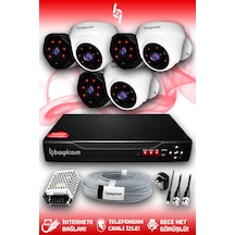Bayicam 6 Kameralı Uzay 3 İç Kamera Set HDD'siz Full HD Gece Görüşlü Güvenlik Kamerası Sistemi