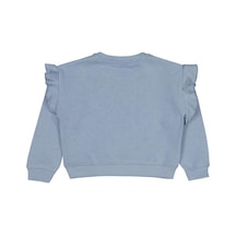 Civil Girls Kelebek Baskılı 6-9 Yaş Sweatshirt Mavi