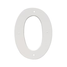 Metal Products 20,32 Cm Alüminyum Ev Numarası 0 Dış Mekan Plakası, Orta, Beyaz
