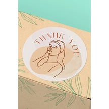 Kadın Silüet Thank You Kargo Paket Sticker 3x3cm St2133 Çok Renkli