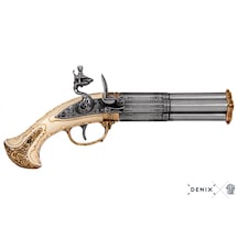 Denix 4 Barrel 18th France Pistol 30cm Koleksiyon Obje