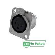 Losen La1091 Xlr 3-pin Dişi Soket Konnektör 10 Lu Paket