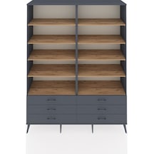 Hyperion Gardrop 10 Raflı 6 Çekmeceli 176x44x221 Antrasit-çam/antrasit Çam/antrasit