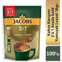 Jacobs 3 ü 1 Arada Gold Kahve Karışımı Yumuşak Lezzet 100'lü