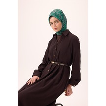 Silk Home İnce Pamuk Soft Eşarp Petrol Yeşili-patina Desenli Kaymaz Dokulu Tok Duruşlu 90x90 Çok Renkli