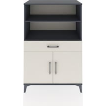 Hyperion Dolap 3 Raflı Tek Çekmeceli 2 Kapaklı 88x44x134 Antrasit-aytaşı Antrasit