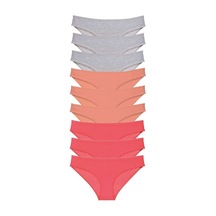 9 Adet Süper Eko Set Likralı Kadın Slip Külot Gri Pudra Fuşya Beden: M Standart