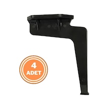 4 Adet Kaz Lüks Mobilya Koltuk Çekyat Ayağı Metal Siyah 17 Cm
