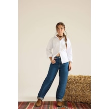 Defacto Koyu Mavi Kız Çocuk Jean Pantolon F7166a8/nm34 KOYU MAVİ