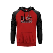 The Godfather Black Text Kırmızı Renk Reglan Kol Sweatshirt Kırmızı
