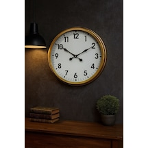 60 Cm Gold Metal Dekoratif Duvar Saati Çok Renkli